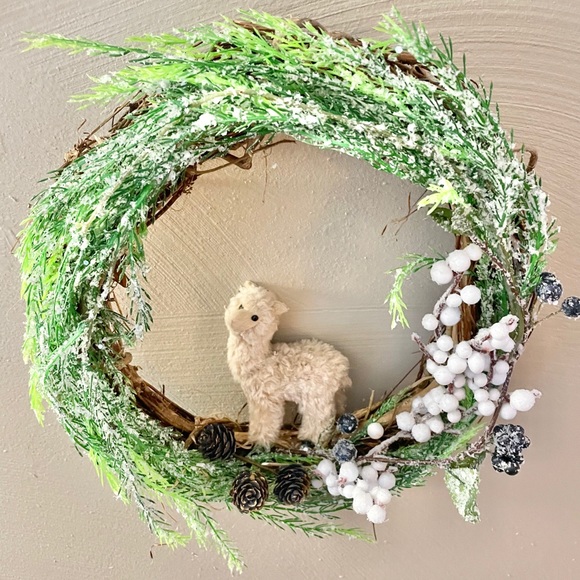 Winter wonderland snow lama wreath! - Picture 5 of 9